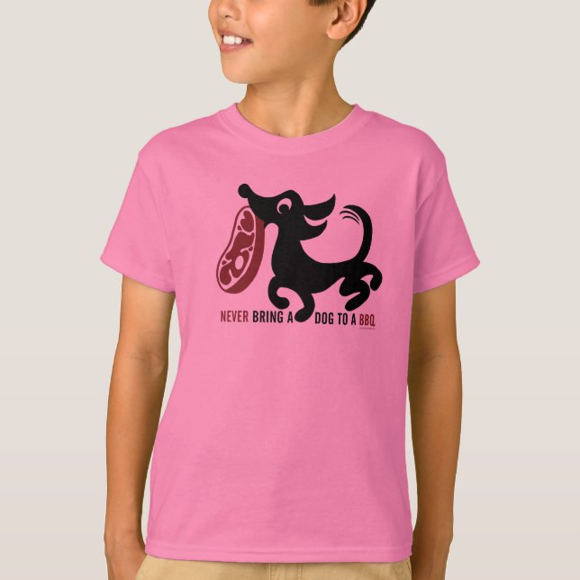 Camiseta Rosa del Bbq T del perro (Anverso)