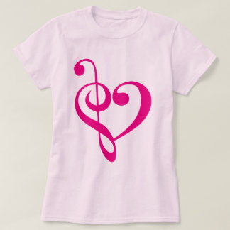 Camiseta Rosa del corazón de la música