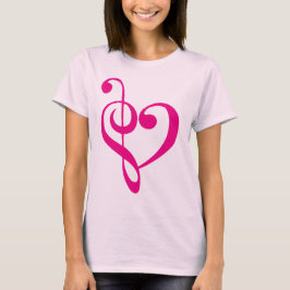 Camiseta Rosa del corazón de la música