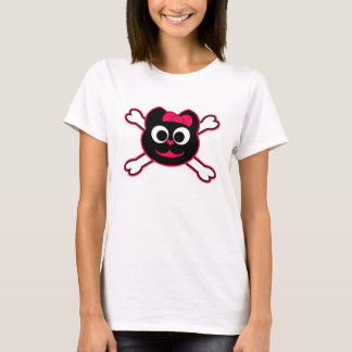 Camiseta Rosa del gatito del cráneo