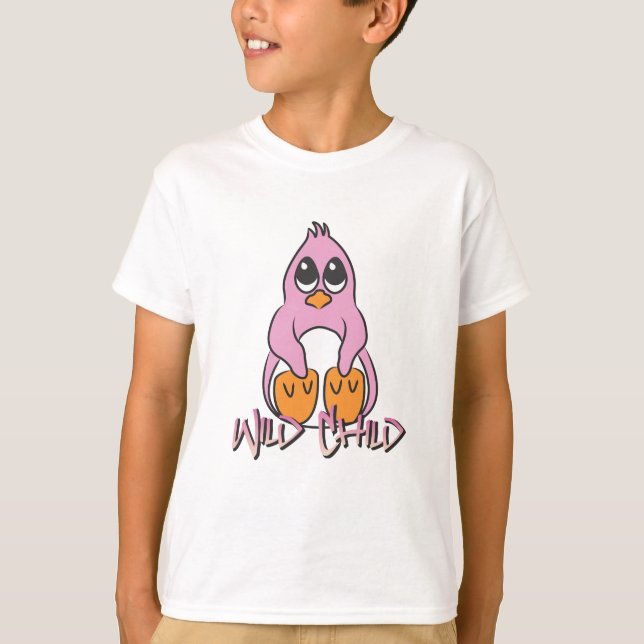 Camiseta Rosa del WC del pingüino (Anverso)