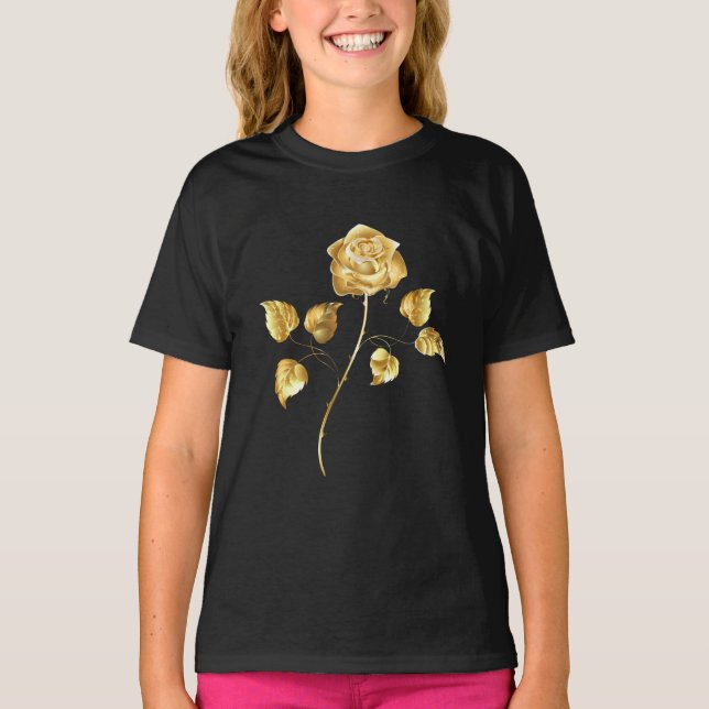 Camiseta Rosa dorada ( rosa de oro ) (Anverso)