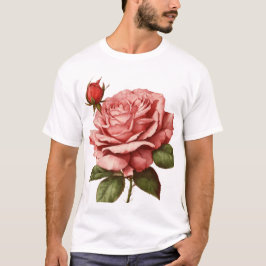 Camiseta "Rosa elegante y flor de abadejo - Una cosecha inm
