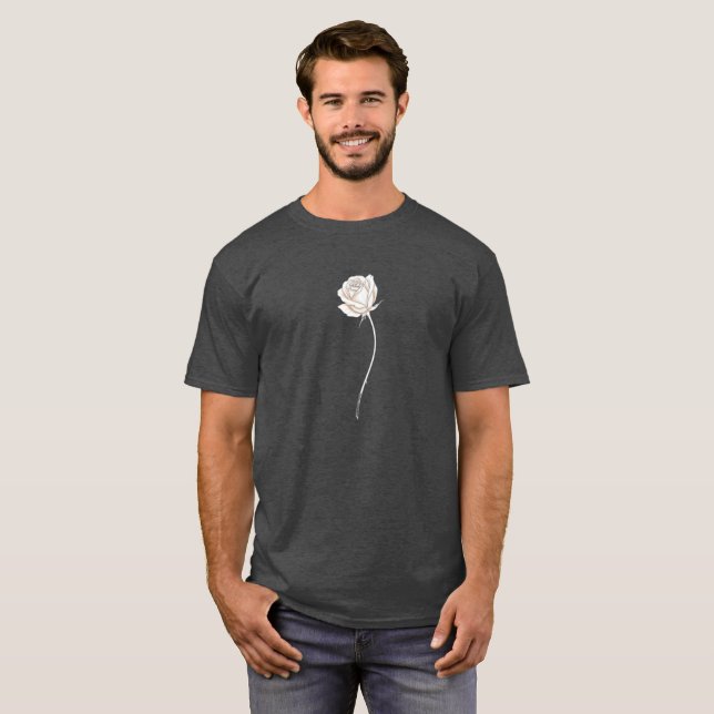 Camiseta Rosa en Flor - Regalo de Cumpleaños (Anverso completo)