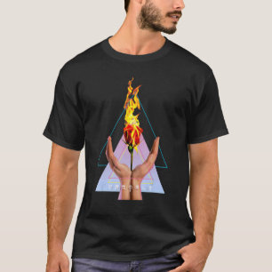 Camiseta Rosa En Fuego Soñó Arte Kanji Japonés