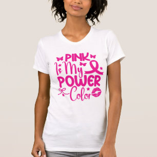 Camiseta rosa es mi poder de conciencia sobre el cáncer de 