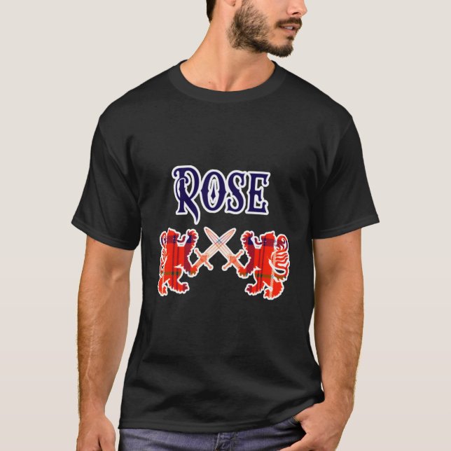Camiseta Rosa escocés Clan Kilt Leon Family Name Tan (Anverso)