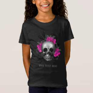 Camiseta Rosa esquelética personalizada gótica vintage