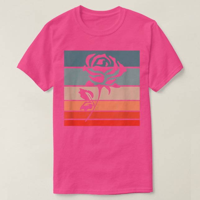 Camiseta Rosa estilo retro vintage  (Diseño del anverso)