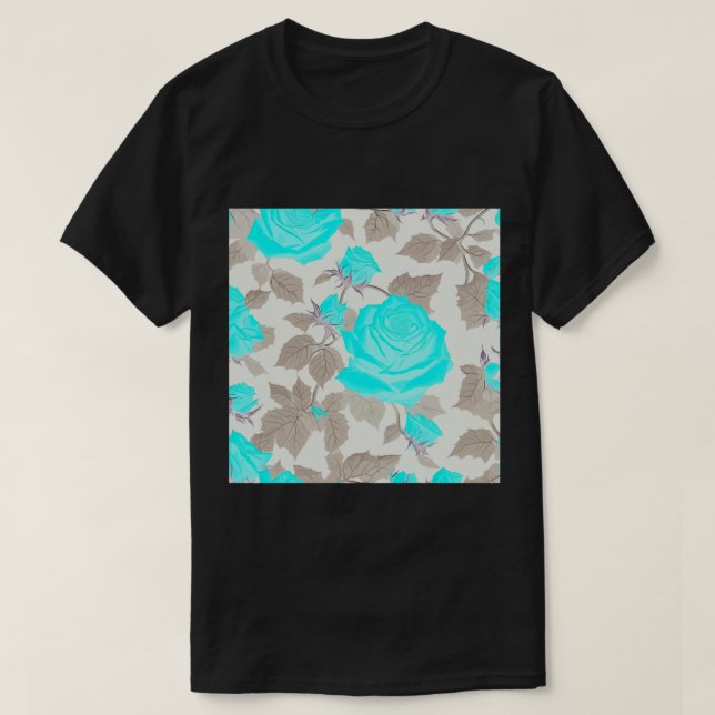 Camiseta Rosa fantasma azul etéreo V1 (Diseño del anverso)
