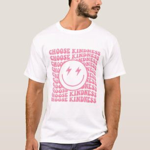 Camiseta Rosa Feliz Cara Escoge Amabilidad Hombres Hombres 