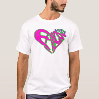 Camiseta Rosa feo del corazón del halcón