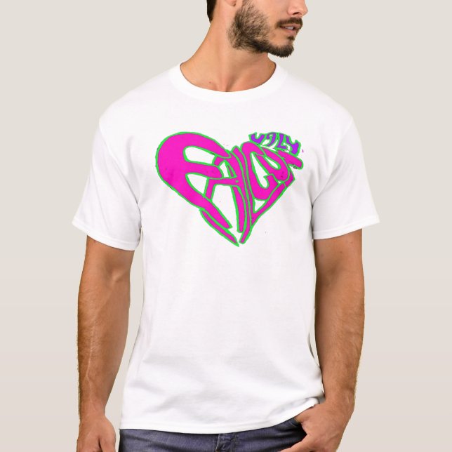 Camiseta Rosa feo del corazón del halcón (Anverso)