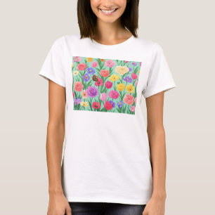 Camiseta Rosa Floral/Primavera Colorida
