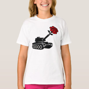 Camiseta Rosa floral tanque antiguerra pacifista