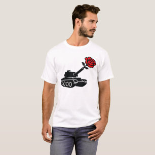 Camiseta Rosa floral tanque antiguerra pacifista
