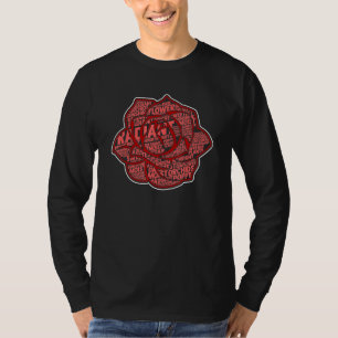 Camiseta Rosa Flower Word Cloud Florist Radiant Orchid Lily