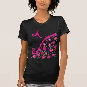 CAMISETA ROSA FUCHSIA BLACK ABSTRACT DECO MONOGRAM