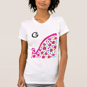 CAMISETA ROSA FUCHSIA BLACK ABSTRACT DECO MONOGRAM