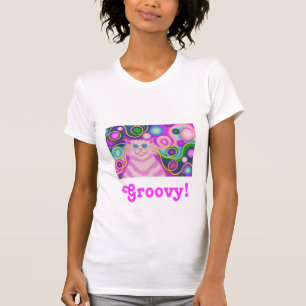 Camiseta rosa-gata-delic 'Groovy!'