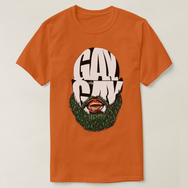 Camiseta rosa GAY (Diseño del anverso)