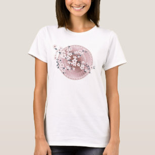 Camiseta Rosa Gold Mandala Cherry Blossom Girly
