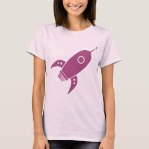 Camiseta Rosa gordo de la nave de Rocket retro
