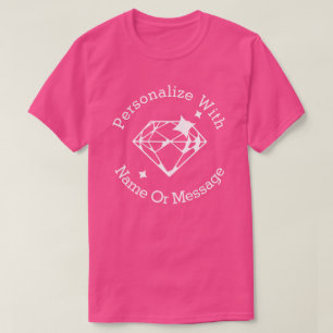 Camiseta Rosa gráfico de diamante PERSONALIZADO
