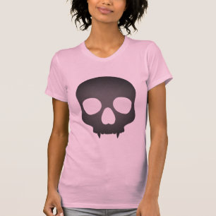Camiseta Rosa gris del cráneo