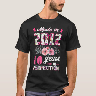 Camiseta Rosa Hecho En 2012 10 Chica De Cumpleaños 10 Años