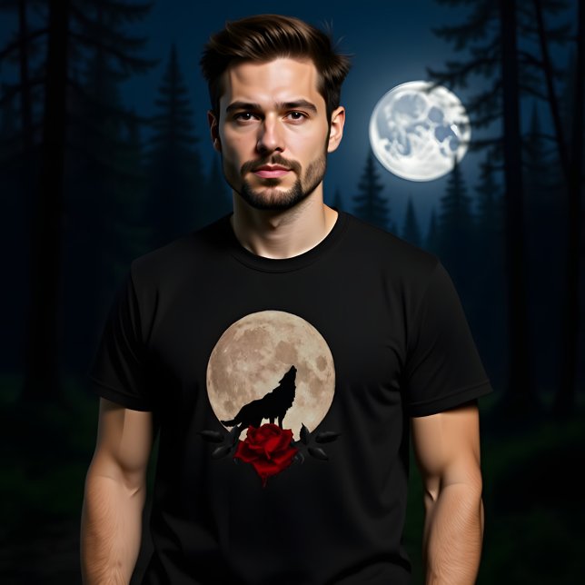 Camiseta Rosa Hemorragia De Luna De Fullon Con Lobo (Subido por el creador)
