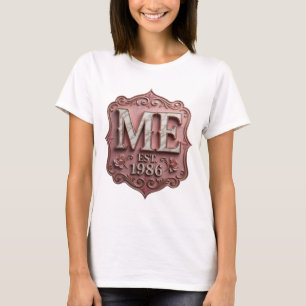 Camiseta Rosa Impactante ME EST 1986 Diseño Negrita
