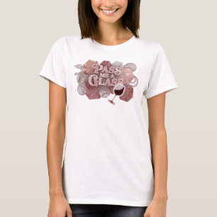 Camiseta Rosa Impactante PÁSAME UN VASO Arte Wearable