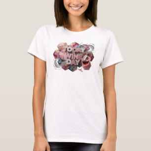 Camiseta Rosa Juguetón HOY ES DÍA DEL VINO Arte Portátil