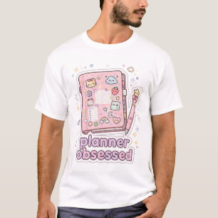 Camiseta rosa kawaii para planificadores obsesiona