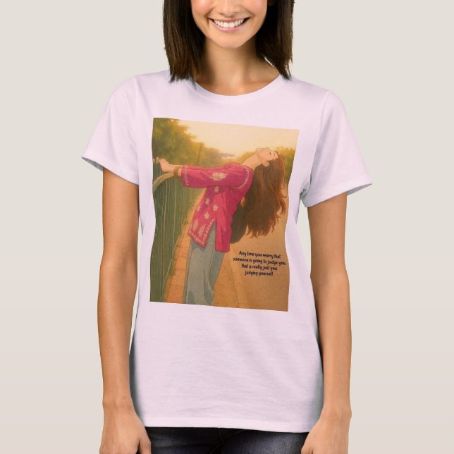 Camiseta rosa linda para niñas. (Anverso)