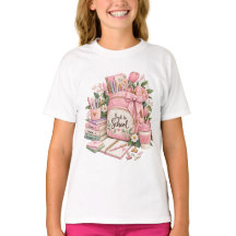 Camiseta rosa linda para niñas vuelta al cole | Su