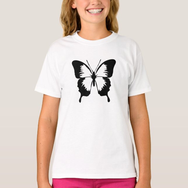 Camiseta Rosa Mädchen T-shirt mit Schmetterling (Anverso)