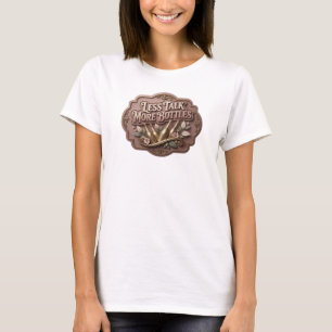 Camiseta Rosa Moderno MENOS CHARLA MÁS BOTELLAS Arte Wearab