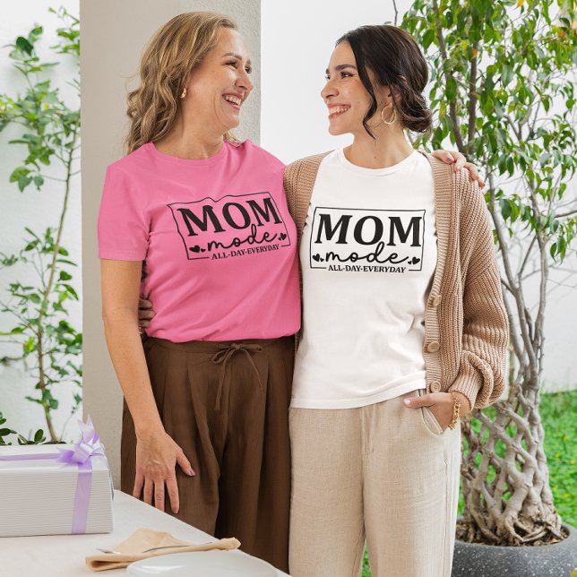 Camiseta Rosa Modo Mamá, Regalos Día de la Madre,  (mothers day gift, birthday gift for mom, christmas gift for mom, mom life t-shirt, mom shirt gift)