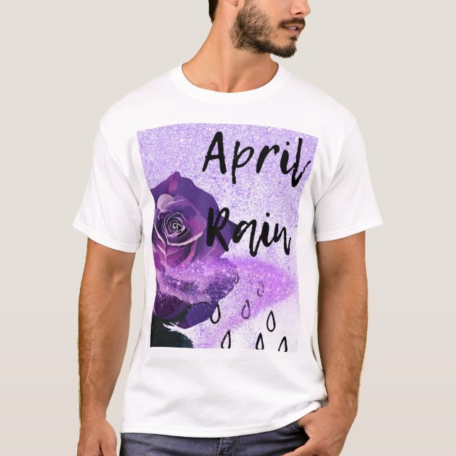 Camiseta Rosa morado con las palabras "April Rain" (Anverso)