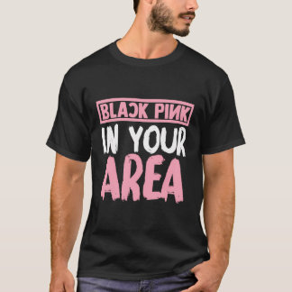 Camiseta Rosa Negro En Tu Área K-Pop Kpop Corea Pop