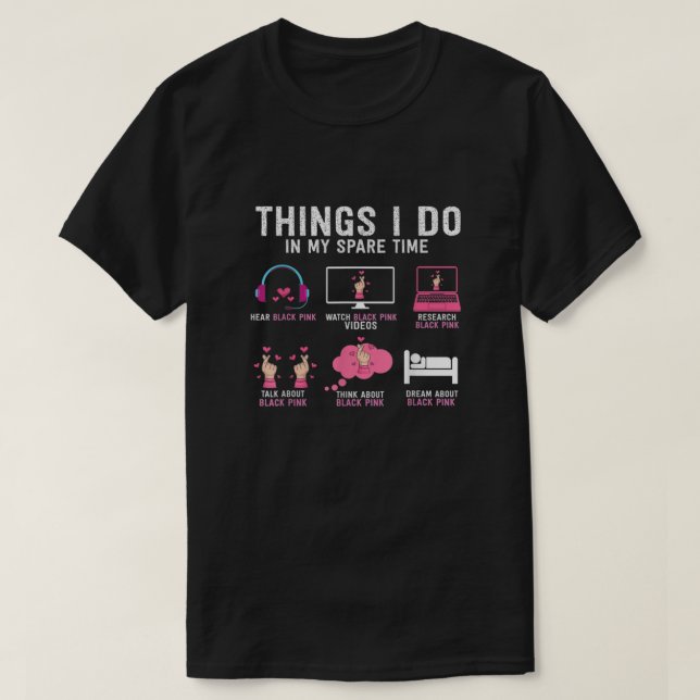 Camiseta Rosa Negro En Tu Área K Pop Kpop Korea Pop (Diseño del anverso)