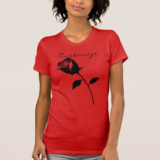 Camiseta Rosa negro Valentine Flor Thunder_Cove (Anverso)