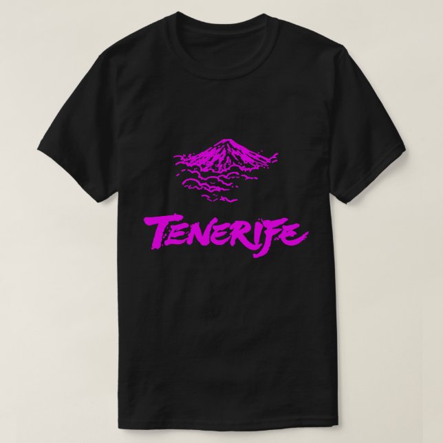 Camiseta Rosa Neón Monte Teide Volcán Tenerife  (Diseño del anverso)