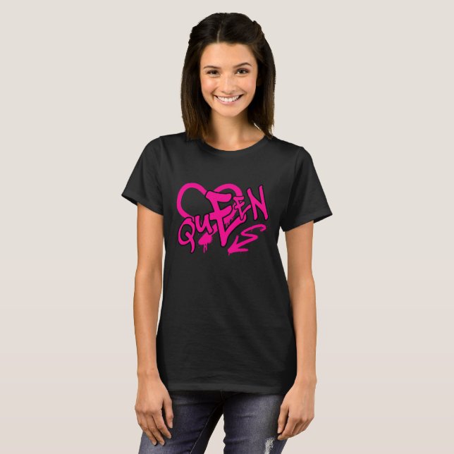 Camiseta Rosa neón “Queen” Grafiti (Anverso completo)