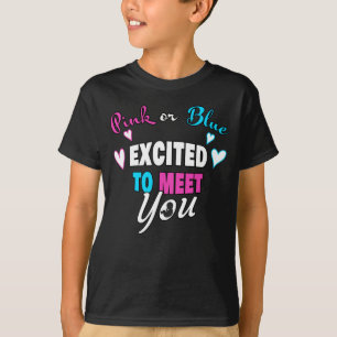 Camiseta Rosa o azul excitado para conocer la revelación d