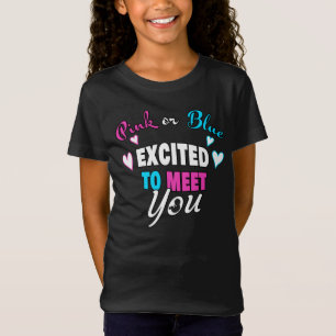 Camiseta Rosa o azul excitado para conocer la revelación d