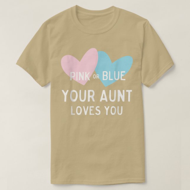 Camiseta Rosa o azul La tía ama a su bebé (Diseño del anverso)