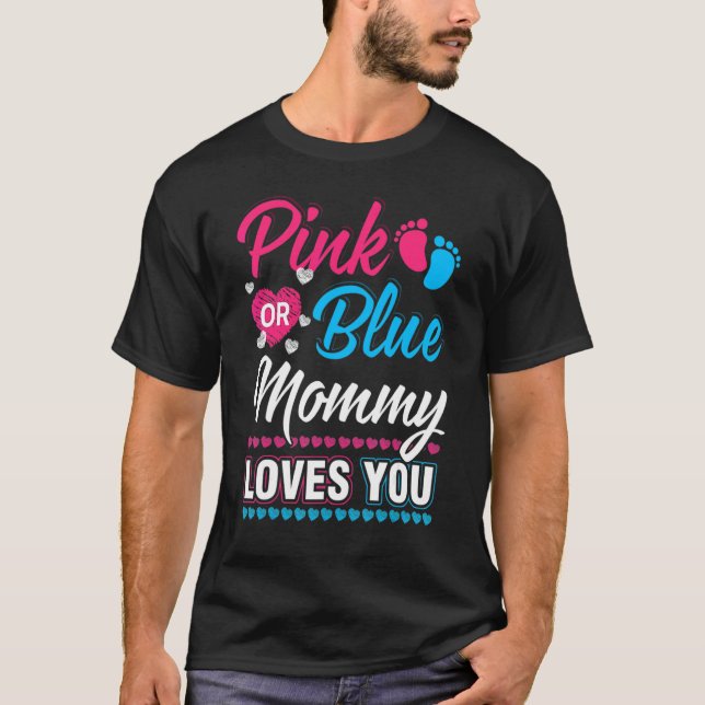 Camiseta Rosa o Azul Mamá te Ama  (Anverso)
